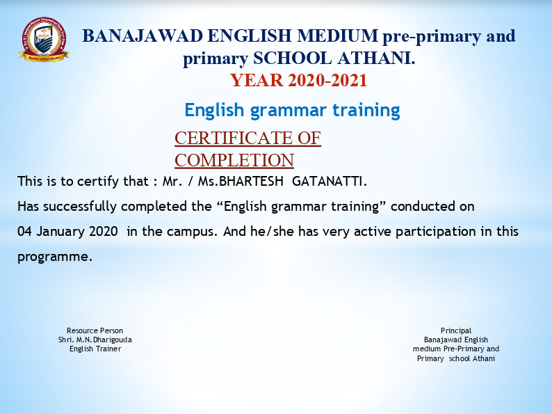 English Grammar Training